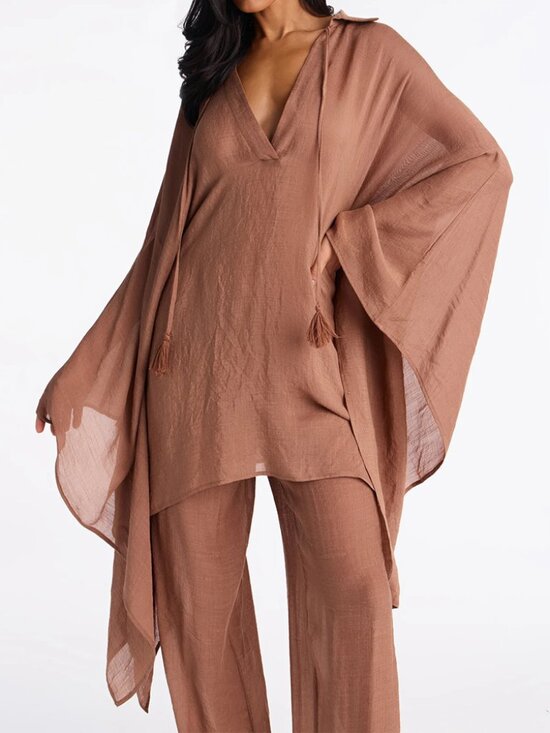 Fashion Nova Pants - Fashion Nova Addison Faux Linen Resort Wear Pant Set